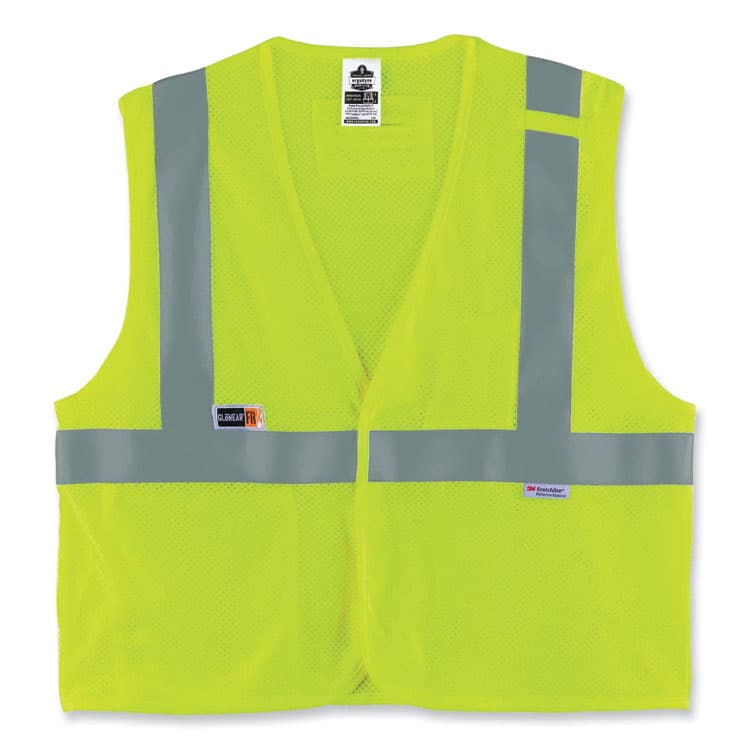 ERGODYNE CORPORATION GloWear 8260FRHL Class 2 FR Safety Hook and Loop Vest, Modacrylic/Kevlar, 2X-Large/3X-Large, Lime (EGO21497)