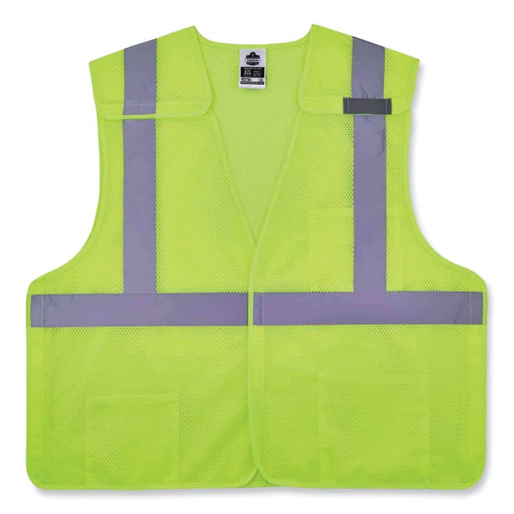 ERGODYNE CORPORATION GloWear 8217BA Class 2 Breakaway Mesh Vest, Polyester, 4X-Large/5X-Large, Lime (EGO21529)