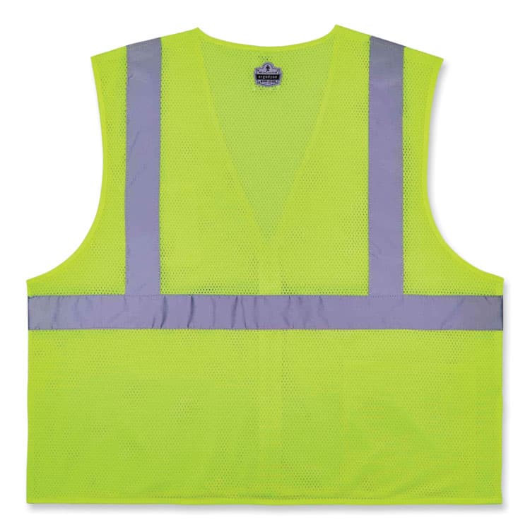 ERGODYNE CORPORATION GloWear 8256Z Class 2 Self-Extinguishing Zipper Vest, Polyester, Small/Medium, Lime (EGO21573) thumbnail 2