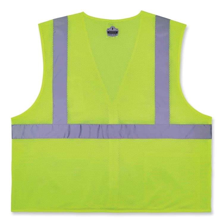 ERGODYNE CORPORATION GloWear 8256Z Class 2 Self-Extinguishing Zipper Vest, Polyester, Large/X-Large, Lime (EGO21575) thumbnail 2