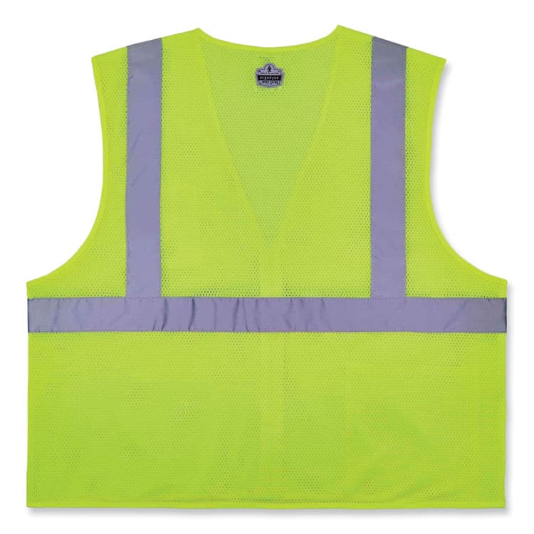 ERGODYNE CORPORATION GloWear 8256Z Class 2 Self-Extinguishing Zipper Vest, Polyester, 4X-Large/5X-Large, Lime (EGO21579) thumbnail 2