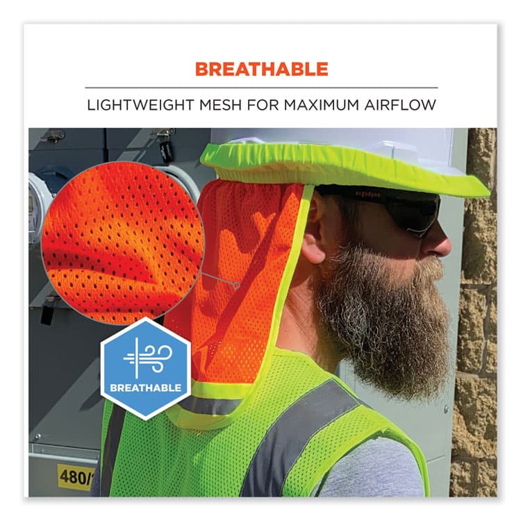 ERGODYNE CORPORATION GloWear 8005 Hi-Vis Hard Hat Neck Shade, 20 x 12.5, Orange (EGO29051) thumbnail 4