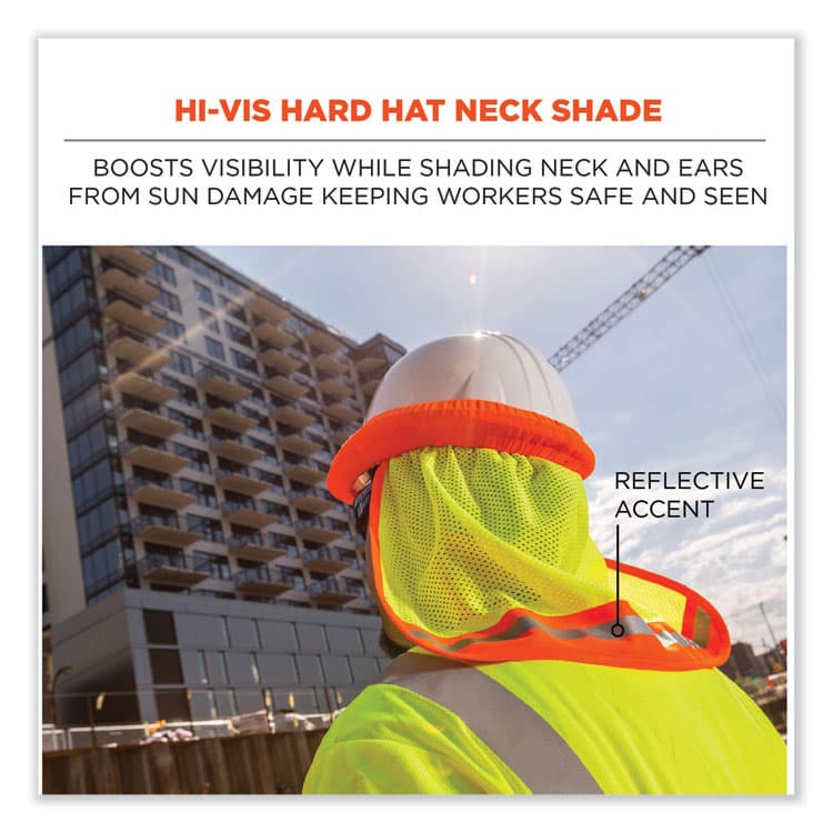 ERGODYNE CORPORATION GloWear 8005 Hi-Vis Hard Hat Neck Shade, 20 x 12.5, Lime (EGO29053) thumbnail 2