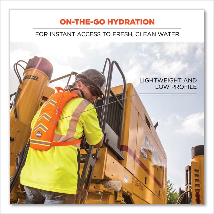 ERGODYNE CORPORATION Chill-Its 5155 Low Profile Hydration Pack, 2 L, Hi-Vis Orange (EGO13157) thumbnail 3