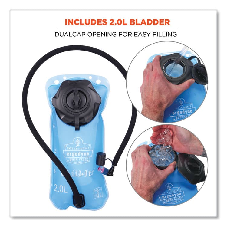 ERGODYNE CORPORATION Chill-Its 5155 Low Profile Hydration Pack, 2 L, Hi-Vis Orange (EGO13157) thumbnail 4