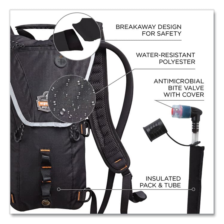 ERGODYNE CORPORATION Chill-Its 5156 Low Profile Hydration Pack, 3 L, Black (EGO13161) thumbnail 4