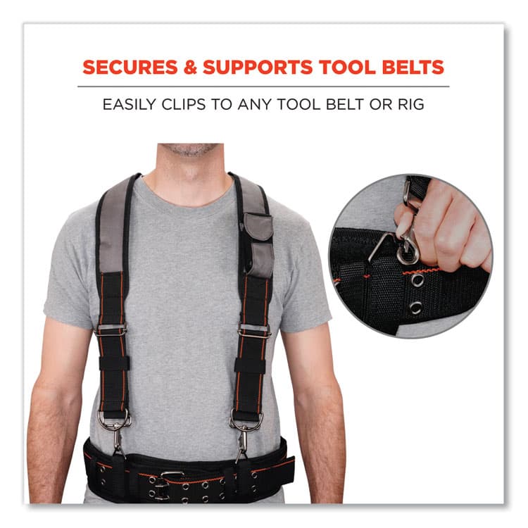 ERGODYNE CORPORATION Arsenal 5560 Padded Tool Belt Suspenders, 36" to 48" Waist, 3" Wide, Polyester, Gray (EGO13665) thumbnail 2