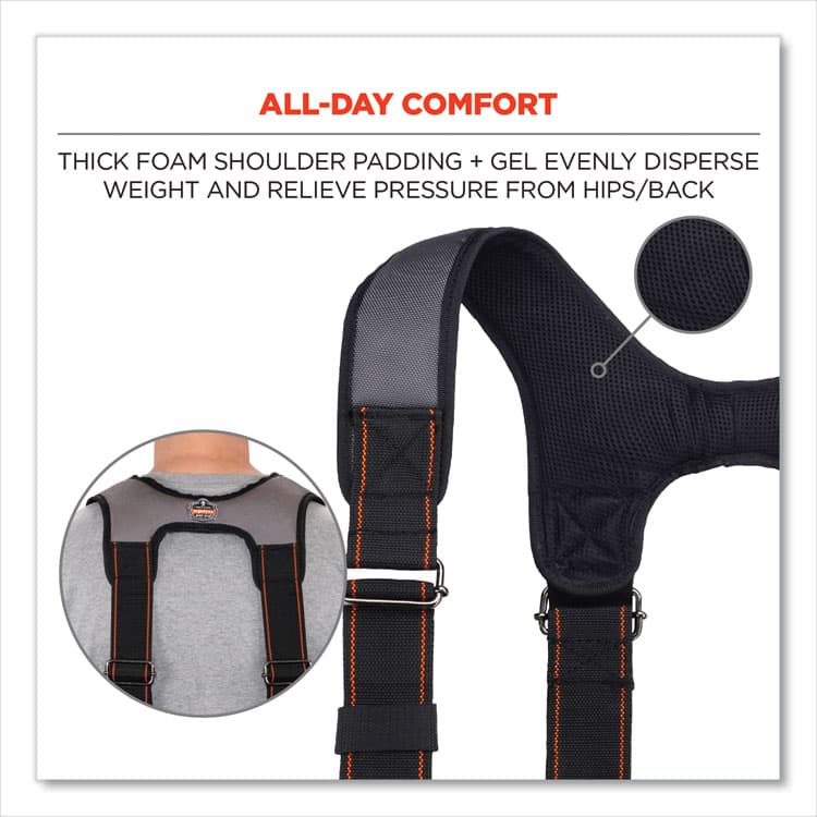 ERGODYNE CORPORATION Arsenal 5560 Padded Tool Belt Suspenders, 36" to 48" Waist, 3" Wide, Polyester, Gray (EGO13665) thumbnail 3