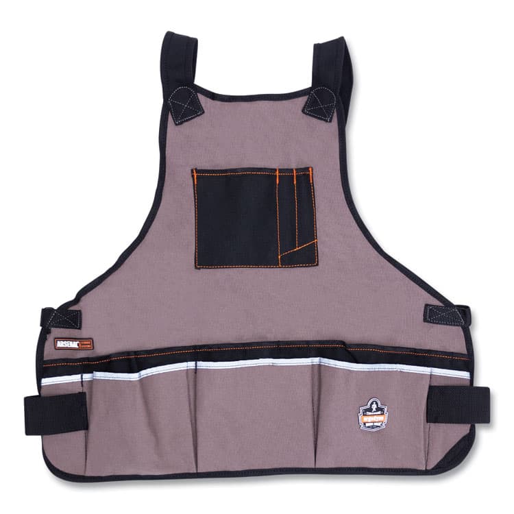 ERGODYNE CORPORATION Arsenal 5700 16-Pocket Apron, 16 Compartments, 20.8 x 23.6, Canvas, Gray (EGO13690)