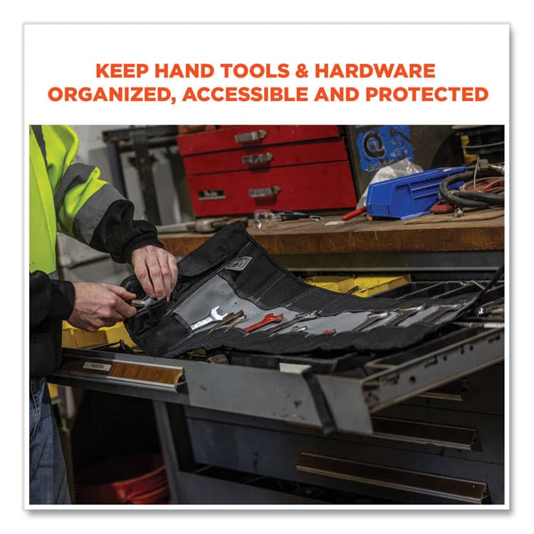 ERGODYNE CORPORATION Arsenal 5870 Tool Roll-Up, 25 Compartments, 27 x 14.5, Polyester, Gray (EGO13770) thumbnail 2
