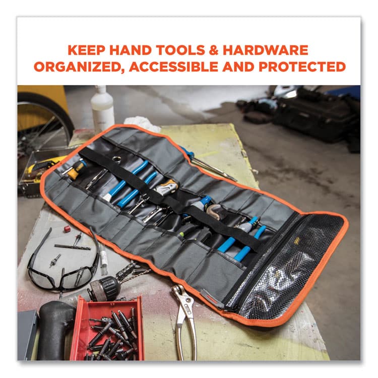 ERGODYNE CORPORATION Arsenal 5871 Polyester Tool Roll Up, 21 Compartments, 27 x 14, Polyester, Black (EGO13771) thumbnail 2