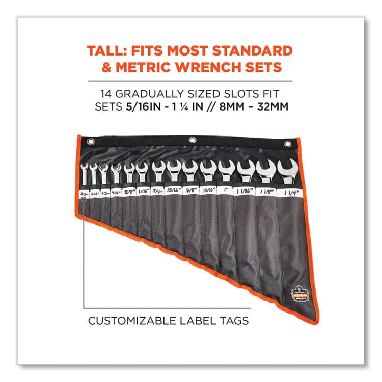 ERGODYNE CORPORATION Arsenal 5873 Polyester Wrench Roll Up, 14 Compartments, 26.5 x 5, Polyester, Black (EGO13774) thumbnail 3