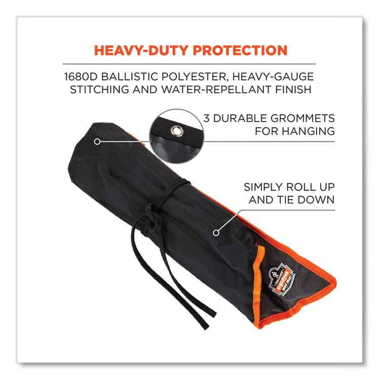 ERGODYNE CORPORATION Arsenal 5873 Polyester Wrench Roll Up, 14 Compartments, 26.5 x 5, Polyester, Black (EGO13774) thumbnail 4