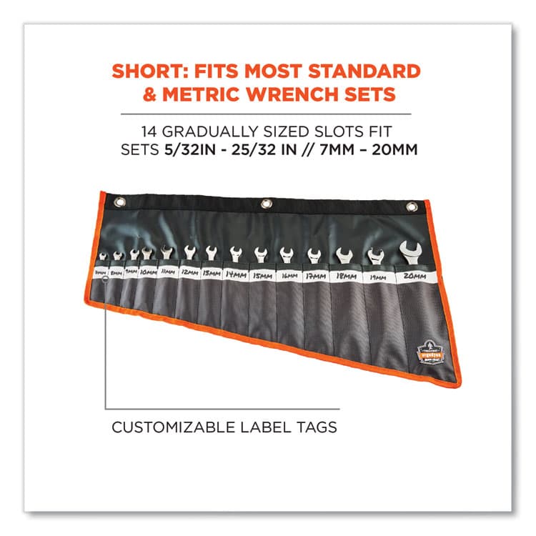 ERGODYNE CORPORATION Arsenal 5873 Polyester Wrench Roll Up, 14 Compartments, 26.5 x 16.5, Polyester, Black (EGO13775) thumbnail 3