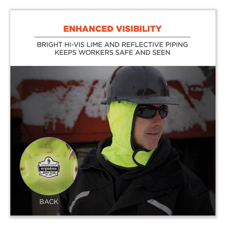 ERGODYNE CORPORATION N-Ferno 6842 2-Layer Poly Shoulder Winter Liner, Fleece/Polyester, One Size Fits Most, Lime (EGO16841) thumbnail 3