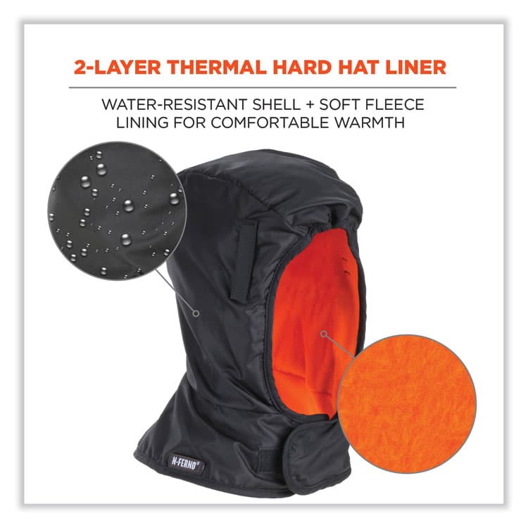 ERGODYNE CORPORATION N-Ferno 6842 2-Layer Poly Shoulder Winter Liner, Fleece/Polyester, One Size Fits Most, Black (EGO16842) thumbnail 2