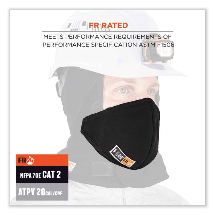 ERGODYNE CORPORATION N-Ferno 6872 2-Layer FR Mouthpiece, Modacrylic Cotton, One Size Fits Most, Black (EGO16872) thumbnail 4