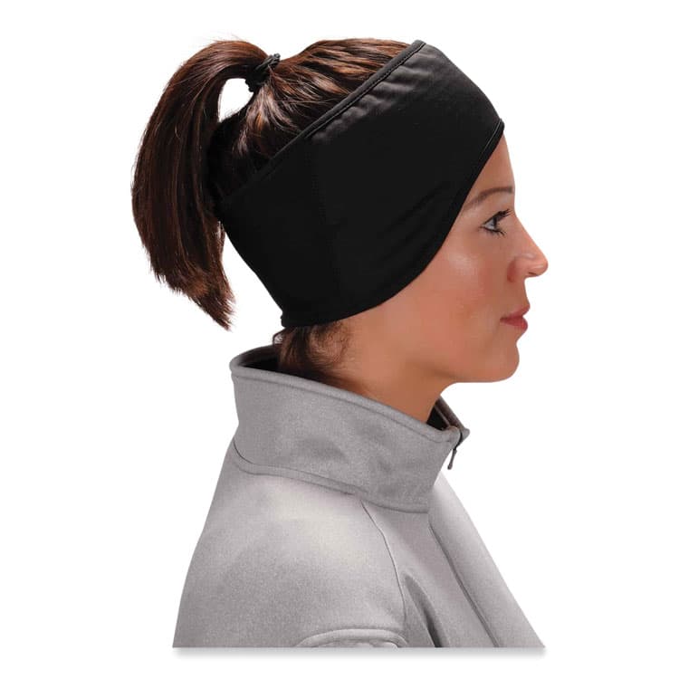 ERGODYNE CORPORATION N-Ferno 6887 2-Layer Winter Headband, Spandex/Fleece, One Size Fits Most, Black (EGO16887) thumbnail 2