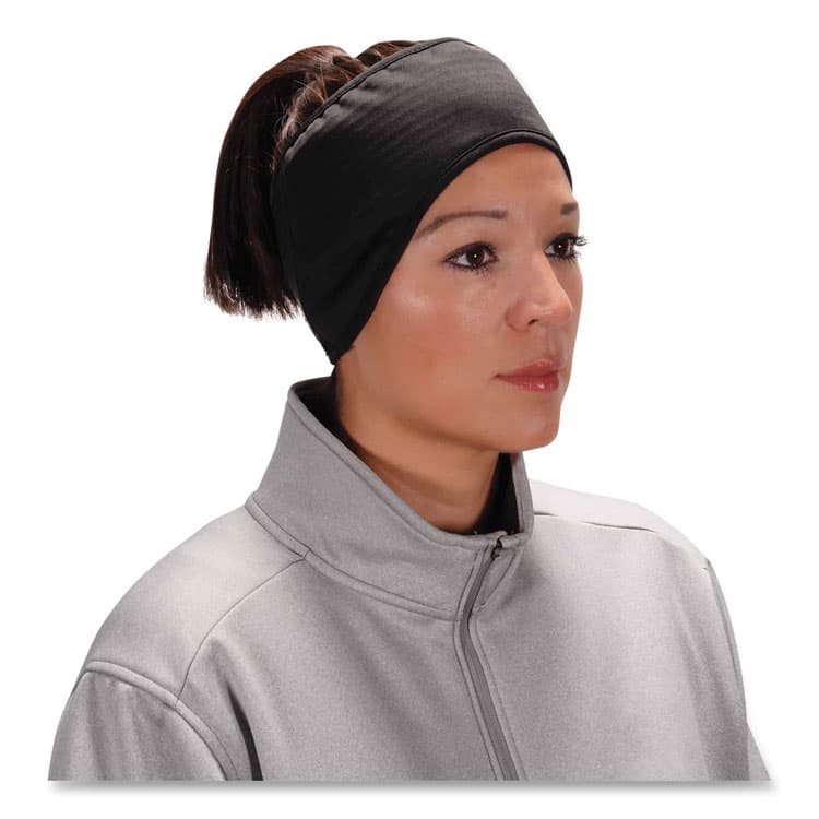 ERGODYNE CORPORATION N-Ferno 6887 2-Layer Winter Headband, Spandex/Fleece, One Size Fits Most, Black (EGO16887) thumbnail 3