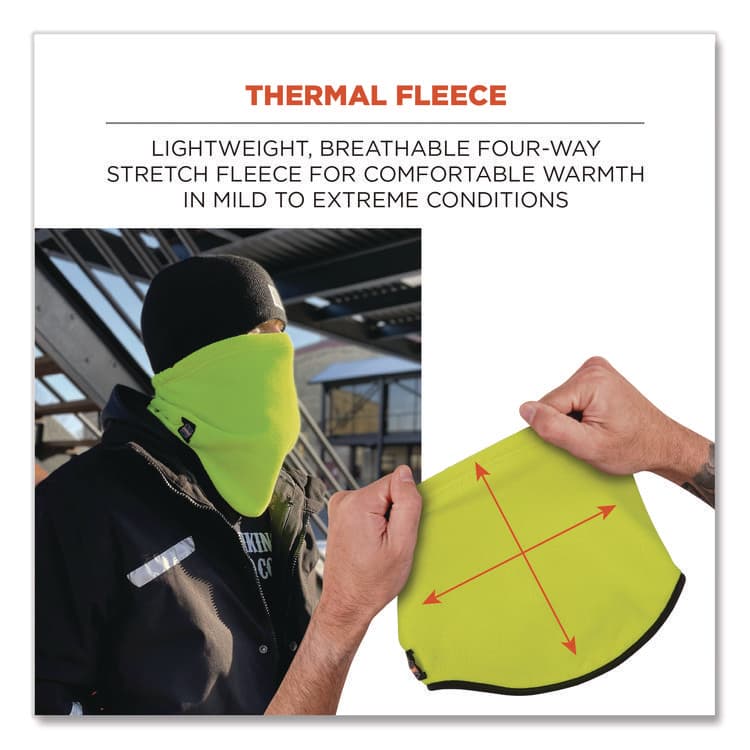 ERGODYNE CORPORATION N-Ferno 6960 Fleece Neck Gaiter, Fleece, One Size Fits Most, Hi-Vis Lime (EGO16961) thumbnail 2
