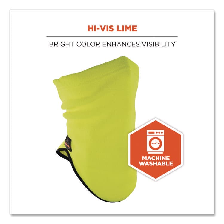 ERGODYNE CORPORATION N-Ferno 6960 Fleece Neck Gaiter, Fleece, One Size Fits Most, Hi-Vis Lime (EGO16961) thumbnail 4
