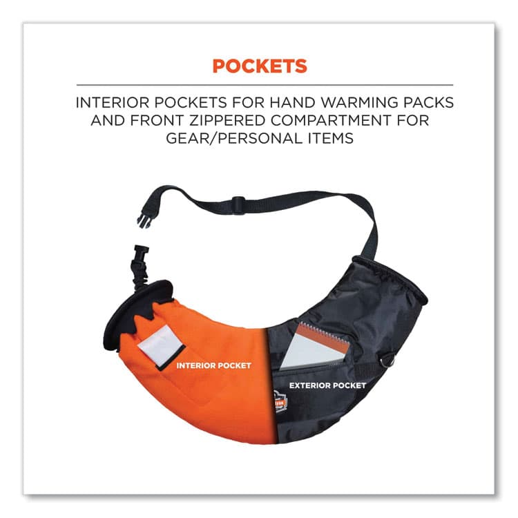 ERGODYNE CORPORATION N-Ferno 6980 Winter Hand Warmer Muff Kit with 5 Hand Warmer Packets, Nylon/Fleece/Neoprene, One Size Fits Most, Black (EGO16982) thumbnail 4