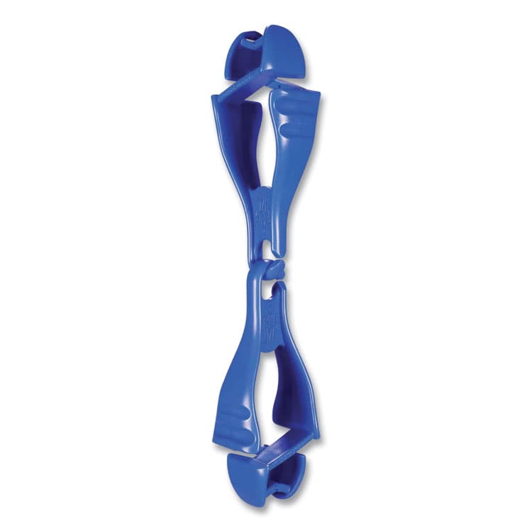 ERGODYNE CORPORATION Squids 3400 Glove Clip Holder with Dual Clips, 1 x 1 x 6.5, Acetal Copolymer, Blue, 100/Carton (EGO19717BULK)