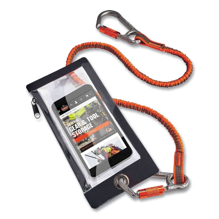 ERGODYNE CORPORATION Squids 3760 Phone Pouch + Trap for Plus Size Phones, Clear/Black (EGO19763) thumbnail 3