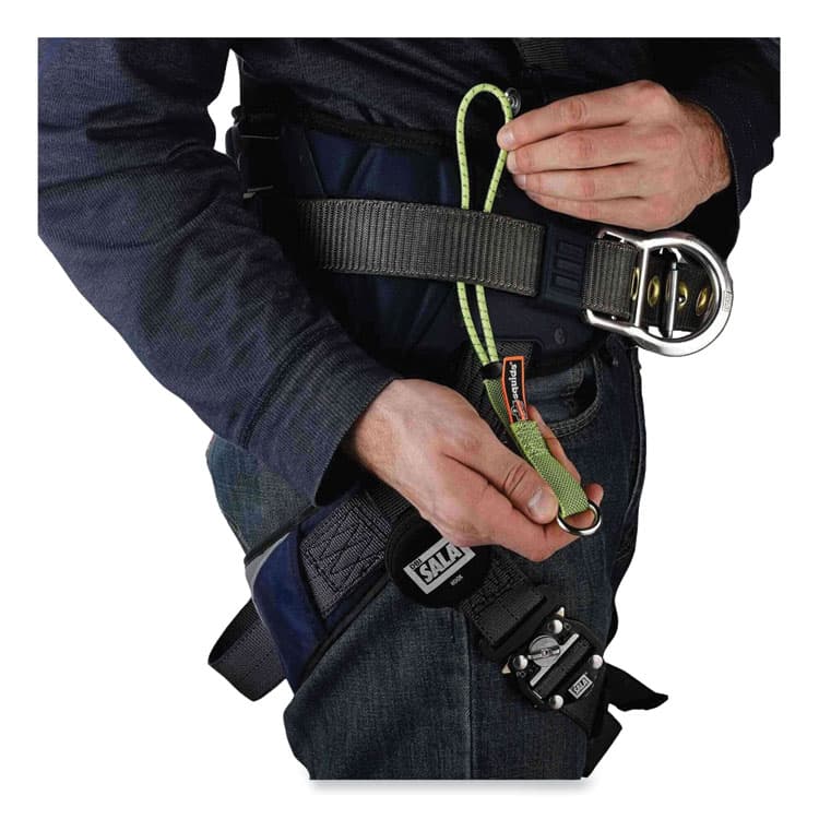 ERGODYNE CORPORATION Squids 3703 Elastic Loop Tool Tails with D-Rings, 15 lb Max Working Capacity, 15" Long, Lime, 3/Pack, 20 Packs/Carton (EGO19767BULK) thumbnail 4