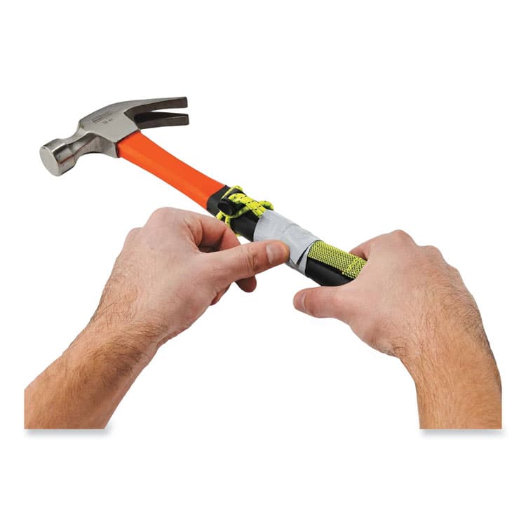 ERGODYNE CORPORATION Squids 3703 Elastic Loop Tool Tails with D-Rings, 15 lb Max Working Capacity, 15" Long, Lime, 3/Pack, 20 Packs/Carton (EGO19767BULK) thumbnail 3