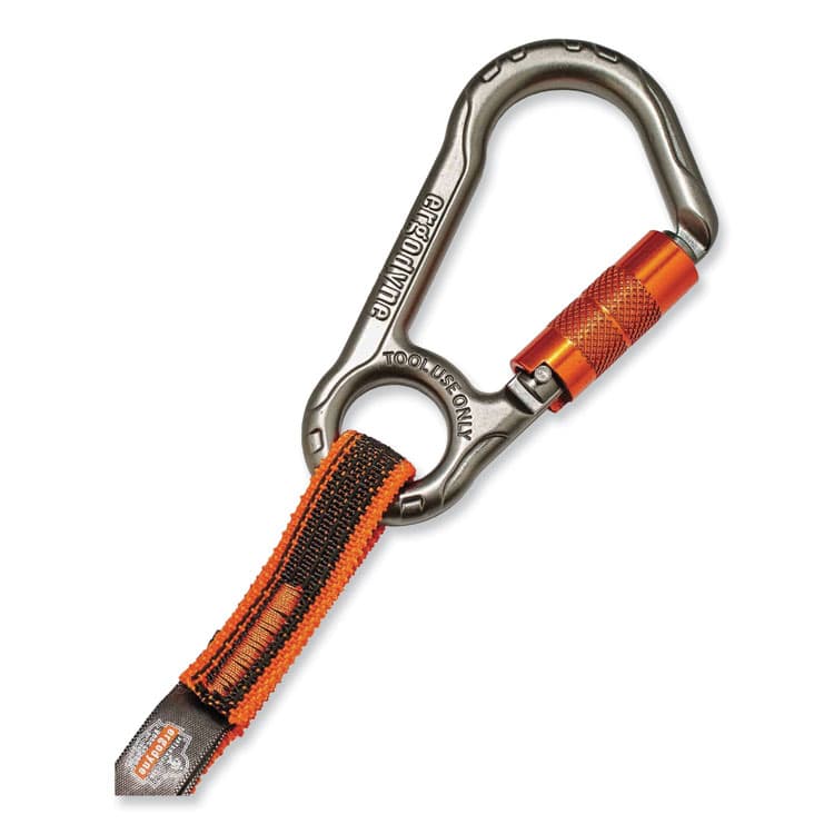 ERGODYNE CORPORATION Squids 3108F(x)Tool Lanyard with Locking Aluminum Carabiner + Loop, 15 lb Max Working Capacity, 38" to 48" Long, Orange/Gray (EGO19808) thumbnail 2