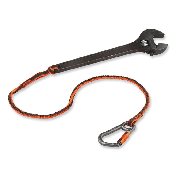 ERGODYNE CORPORATION Squids 3108F(x)Tool Lanyard with Locking Aluminum Carabiner + Loop, 15 lb Max Working Capacity, 38" to 48" Long, Orange/Gray (EGO19808) thumbnail 3