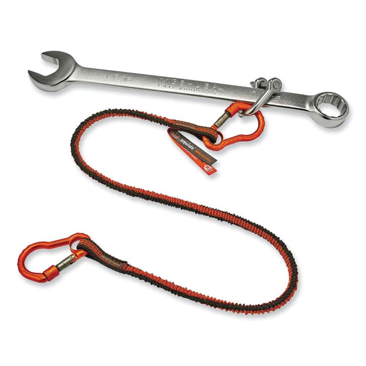 ERGODYNE CORPORATION Squids 3110F(x) Tool Lanyard with Aluminum Carabiners, 10 lb Max Working Capacity, 38" to 48" Long, Orange/Gray (EGO19822) thumbnail 2