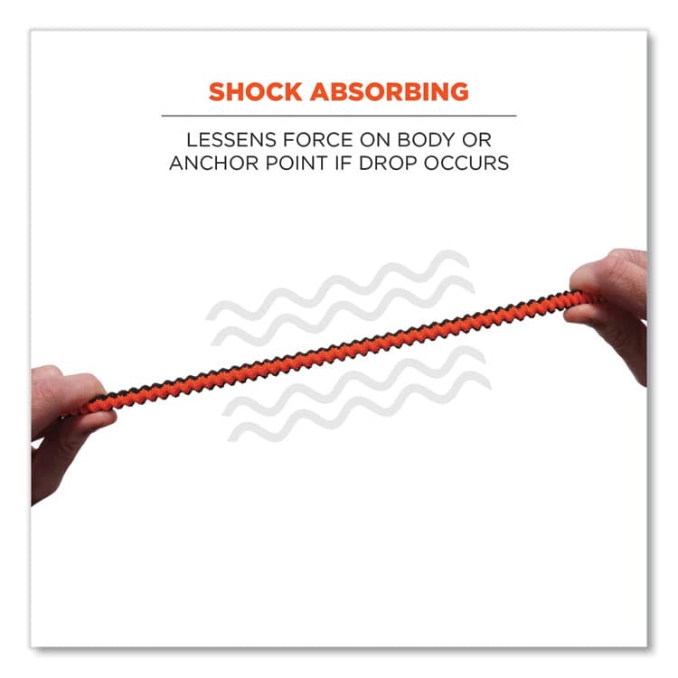 ERGODYNE CORPORATION Squids 3111F(x) Tool Lanyard with Stainless Steel Carabiners,15 lb Max Working Capacity, 38" to 48" Long, Orange/Gray (EGO19823) thumbnail 3