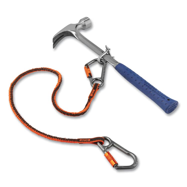 ERGODYNE CORPORATION Squids 3118F(x) Tool Lanyards with Locking Aluminum Carabiners, 15 lb Working Capacity, 38" to 48" Long, Orange/Gray (EGO19828) thumbnail 3