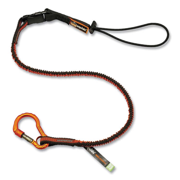 ERGODYNE CORPORATION Squids 3102F(x) Tool Lanyard with Aluminum Carabiner + Cinch-Loop, 5 lb Max Working Capacity, 38" to 48", Orange/Gray (EGO19864)