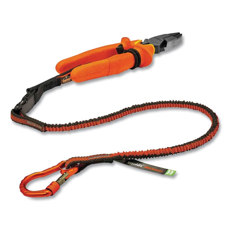 ERGODYNE CORPORATION Squids 3102F(x) Tool Lanyard with Aluminum Carabiner + Cinch-Loop, 5 lb Max Working Capacity, 38" to 48", Orange/Gray (EGO19864) thumbnail 3
