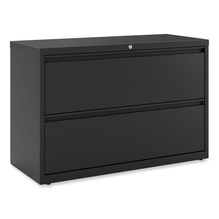 ALERA Lateral File, 2 Legal/Letter-Size File Drawers, Black, 42" x 18.63" x 28" (ALEHLF4229BL)