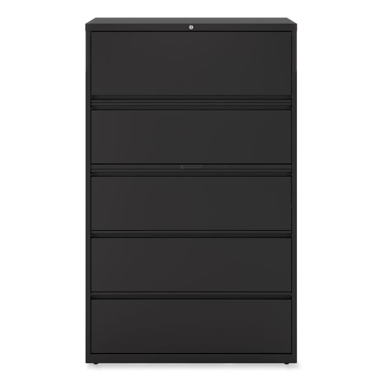 ALERA Lateral File, 5 Legal/Letter/A4/A5-Size File Drawers, Black, 42" x 18.63" x 67.63" (ALEHLF4267BL) thumbnail 2