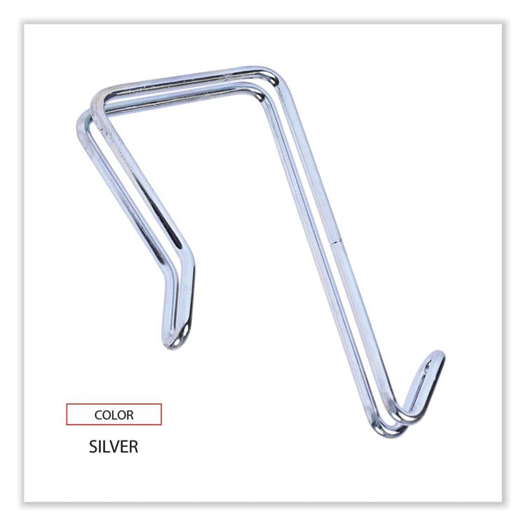 ALERA Single Sided Partition Garment Hook, Steel, 0.5 x 3.13 x 4.75, Over-the-Door/Over-the-Panel Mount, Silver, 2/Pack (ALECH1SR) thumbnail 3