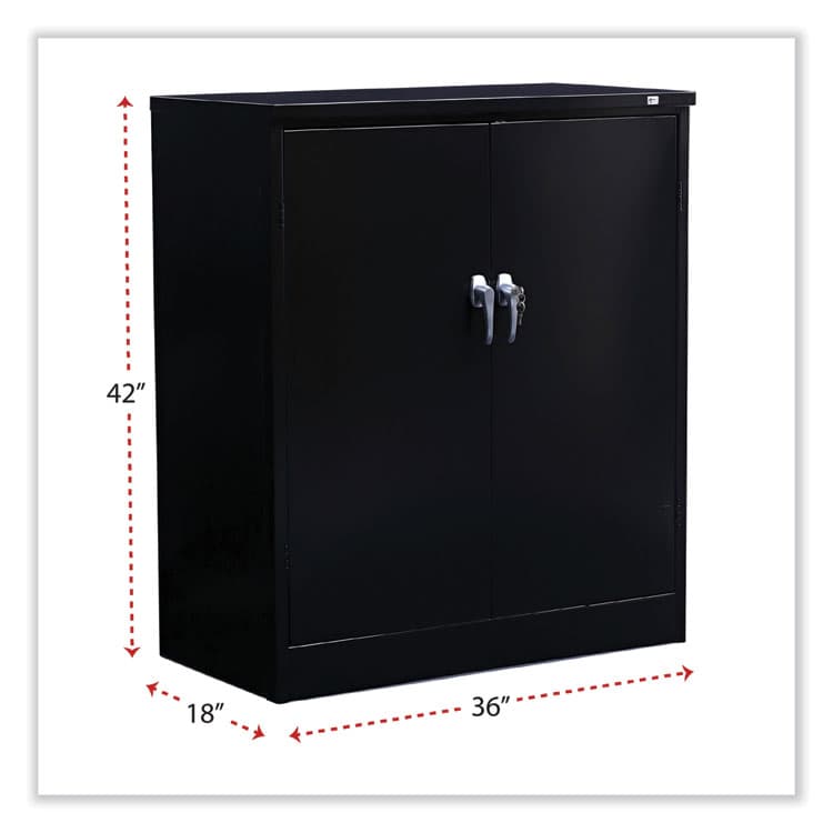 ALERA Assembled 42" High Heavy-Duty Welded Storage Cabinet, Two Adjustable Shelves, 36w x 18d, Black (ALECM4218BK) thumbnail 2