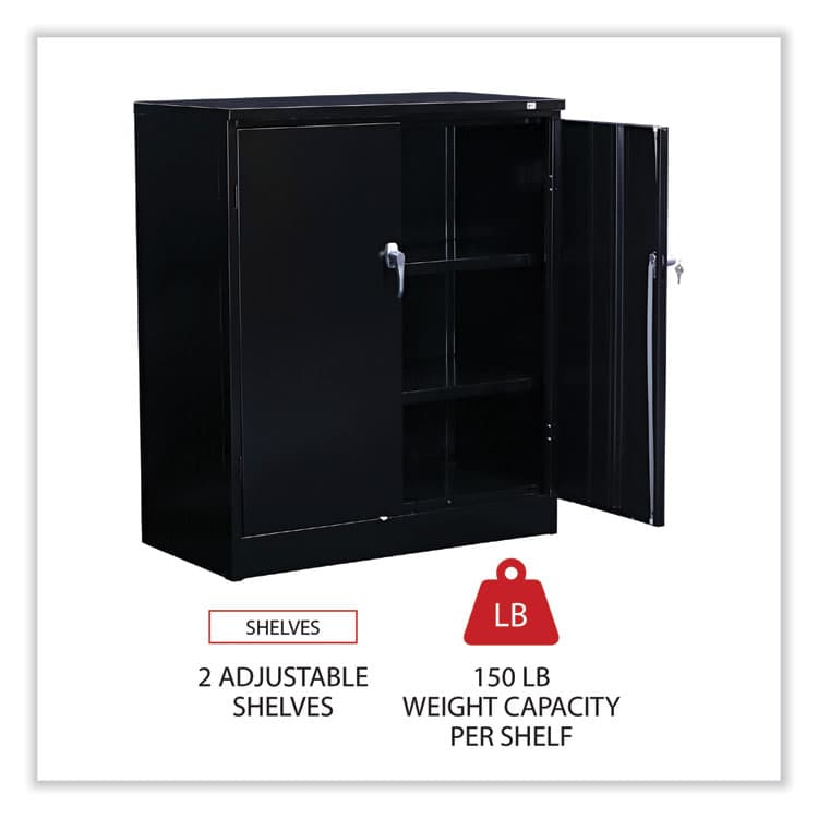 ALERA Assembled 42" High Heavy-Duty Welded Storage Cabinet, Two Adjustable Shelves, 36w x 18d, Black (ALECM4218BK) thumbnail 3