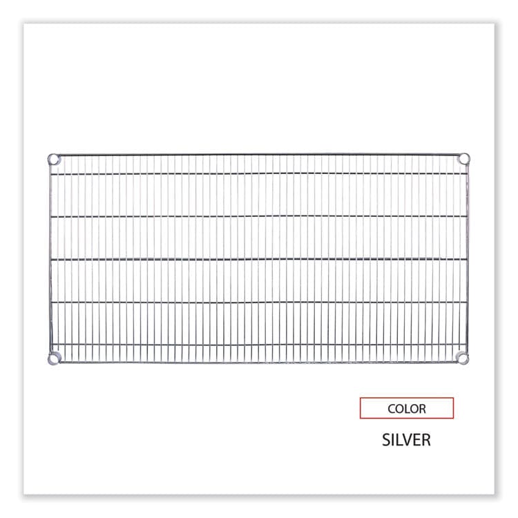 ALERA Industrial Wire Shelving Extra Wire Shelves, 48w x 24d, Silver, 2 Shelves/Carton (ALESW584824SR) thumbnail 4
