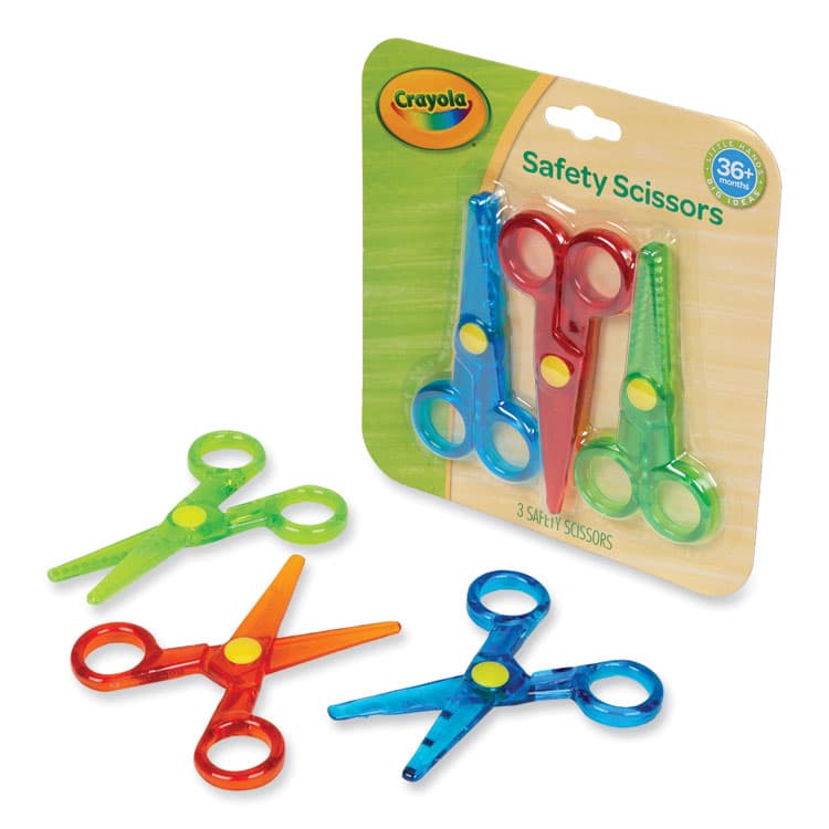 BINNEY & SMITH / CRAYOLA Safety Scissors, Rounded Tip, Straight Assorted Color Handles, 3/Pack (CYO811458) thumbnail 3