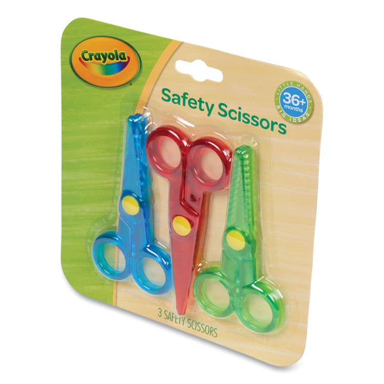 BINNEY & SMITH / CRAYOLA Safety Scissors, Rounded Tip, Straight Assorted Color Handles, 3/Pack (CYO811458) thumbnail 4