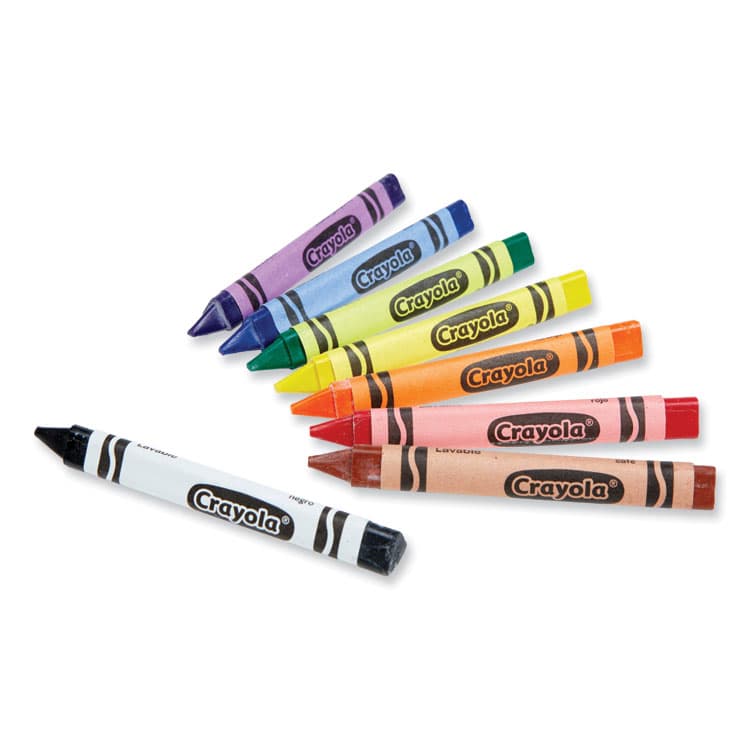 BINNEY & SMITH / CRAYOLA Washable Tripod Grip Crayons, Regular Size, 8 Assorted Colors, 8/Box (CYO811460) thumbnail 2