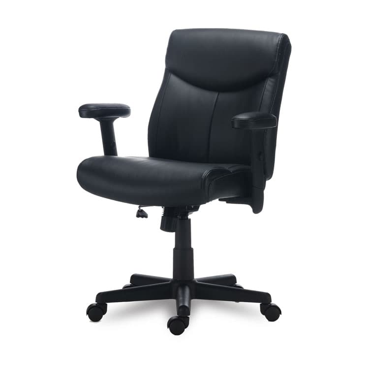ALERA Alera Harthope Leather Task Chair, Supports Up to 275 lb, Black Seat/Back, Black Base (ALEHH42B19) thumbnail 4