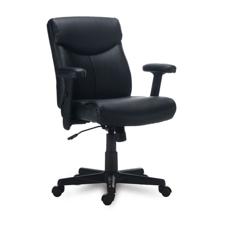 ALERA Alera Harthope Leather Task Chair, Supports Up to 275 lb, Black Seat/Back, Black Base (ALEHH42B19)