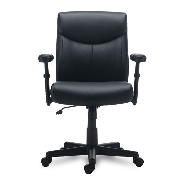 ALERA Alera Harthope Leather Task Chair, Supports Up to 275 lb, Black Seat/Back, Black Base (ALEHH42B19) thumbnail 2