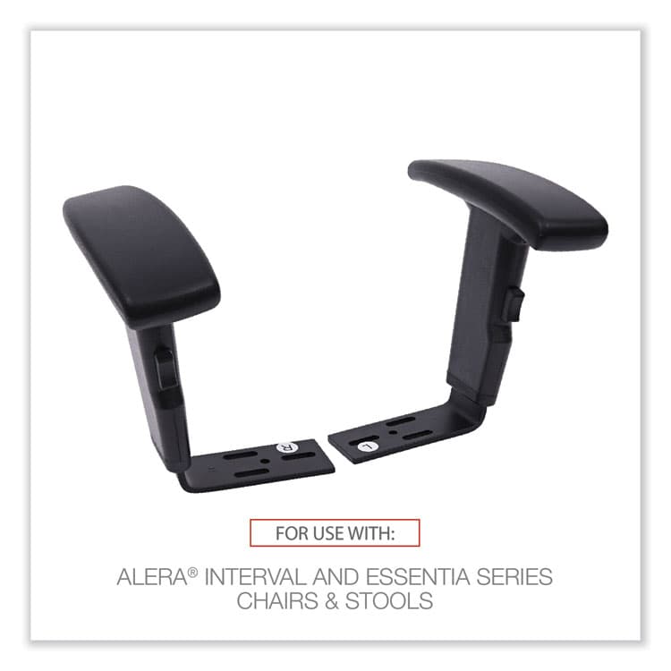 ALERA Optional Height-Adjustable T-Arms for Alera Essentia and Interval Series Chairs, Black, 2/Set (ALEIN49AKA10B) thumbnail 3
